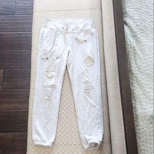NSF Sayde destroyed sweats size S Heather Grey